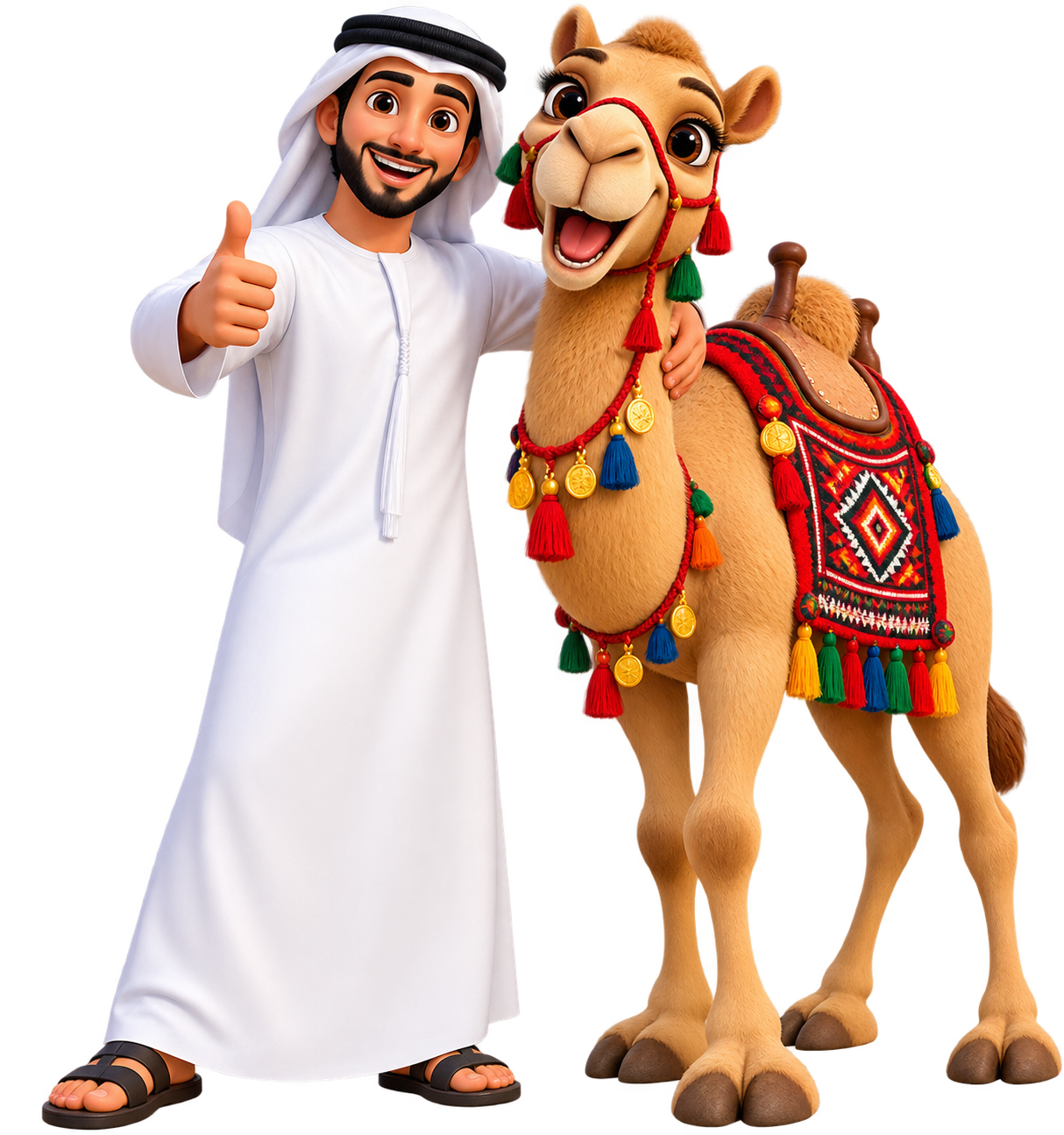 Camel and Man Mascot